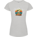 A Frog Hiking in the Mountains Trekking Womens Petite Cut T-Shirt Sports Grey