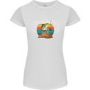 A Frog Hiking in the Mountains Trekking Womens Petite Cut T-Shirt White