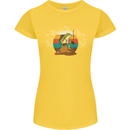 A Frog Hiking in the Mountains Trekking Womens Petite Cut T-Shirt Yellow