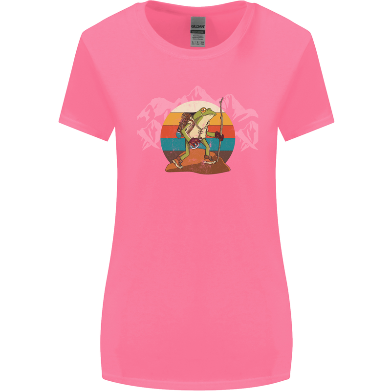 A Frog Hiking in the Mountains Trekking Womens Wider Cut T-Shirt Azalea