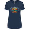 A Frog Hiking in the Mountains Trekking Womens Wider Cut T-Shirt Navy Blue