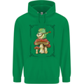 A Frog Playing the Guitar on a Toadstool Childrens Kids Hoodie Irish Green