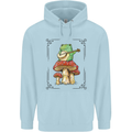 A Frog Playing the Guitar on a Toadstool Childrens Kids Hoodie Light Blue