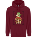 A Frog Playing the Guitar on a Toadstool Childrens Kids Hoodie Maroon