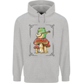 A Frog Playing the Guitar on a Toadstool Childrens Kids Hoodie Sports Grey