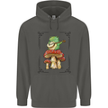 A Frog Playing the Guitar on a Toadstool Childrens Kids Hoodie Storm Grey