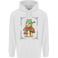 A Frog Playing the Guitar on a Toadstool Childrens Kids Hoodie White