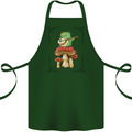 A Frog Playing the Guitar on a Toadstool Cotton Apron 100% Organic Forest Green