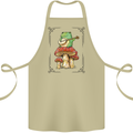 A Frog Playing the Guitar on a Toadstool Cotton Apron 100% Organic Khaki