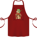 A Frog Playing the Guitar on a Toadstool Cotton Apron 100% Organic Maroon