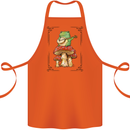 A Frog Playing the Guitar on a Toadstool Cotton Apron 100% Organic Orange