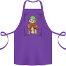 A Frog Playing the Guitar on a Toadstool Cotton Apron 100% Organic Purple