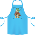 A Frog Playing the Guitar on a Toadstool Cotton Apron 100% Organic Turquoise