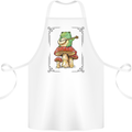 A Frog Playing the Guitar on a Toadstool Cotton Apron 100% Organic White