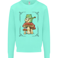 A Frog Playing the Guitar on a Toadstool Kids Sweatshirt Jumper Peppermint