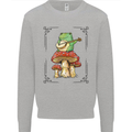 A Frog Playing the Guitar on a Toadstool Kids Sweatshirt Jumper Sports Grey