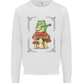 A Frog Playing the Guitar on a Toadstool Kids Sweatshirt Jumper White