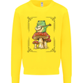 A Frog Playing the Guitar on a Toadstool Kids Sweatshirt Jumper Yellow