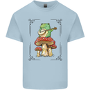 A Frog Playing the Guitar on a Toadstool Kids T-Shirt Childrens Light Blue