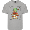 A Frog Playing the Guitar on a Toadstool Mens Cotton T-Shirt Tee Top Sports Grey