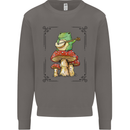 A Frog Playing the Guitar on a Toadstool Mens Sweatshirt Jumper Charcoal