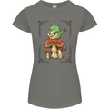 A Frog Playing the Guitar on a Toadstool Womens Petite Cut T-Shirt Charcoal