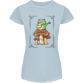 A Frog Playing the Guitar on a Toadstool Womens Petite Cut T-Shirt Light Blue