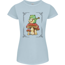 A Frog Playing the Guitar on a Toadstool Womens Petite Cut T-Shirt Light Blue