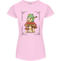 A Frog Playing the Guitar on a Toadstool Womens Petite Cut T-Shirt Light Pink