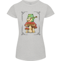 A Frog Playing the Guitar on a Toadstool Womens Petite Cut T-Shirt Sports Grey