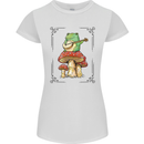 A Frog Playing the Guitar on a Toadstool Womens Petite Cut T-Shirt White