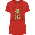 A Frog Playing the Guitar on a Toadstool Womens Wider Cut T-Shirt Red