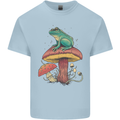 A Frog Sitting on a Mushroom Kids T-Shirt Childrens Light Blue