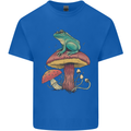 A Frog Sitting on a Mushroom Kids T-Shirt Childrens Royal Blue