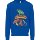 A Frog Sitting on a Mushroom Mens Sweatshirt Jumper Royal Blue