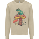A Frog Sitting on a Mushroom Mens Sweatshirt Jumper Sand