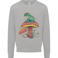 A Frog Sitting on a Mushroom Mens Sweatshirt Jumper Sports Grey