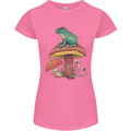 A Frog Sitting on a Mushroom Womens Petite Cut T-Shirt Azalea