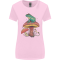 A Frog Sitting on a Mushroom Womens Wider Cut T-Shirt Light Pink