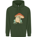 A Frog Under a Toadstool Umbrella Toad Childrens Kids Hoodie Forest Green