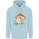 A Frog Under a Toadstool Umbrella Toad Childrens Kids Hoodie Light Blue