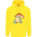 A Frog Under a Toadstool Umbrella Toad Childrens Kids Hoodie Yellow
