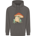 A Frog Under a Toadstool Umbrella Toad Mens 80% Cotton Hoodie Charcoal