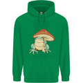 A Frog Under a Toadstool Umbrella Toad Mens 80% Cotton Hoodie Irish Green
