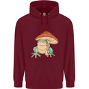 A Frog Under a Toadstool Umbrella Toad Mens 80% Cotton Hoodie Maroon