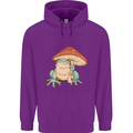 A Frog Under a Toadstool Umbrella Toad Mens 80% Cotton Hoodie Purple