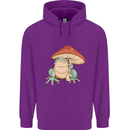 A Frog Under a Toadstool Umbrella Toad Mens 80% Cotton Hoodie Purple