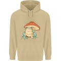 A Frog Under a Toadstool Umbrella Toad Mens 80% Cotton Hoodie Sand