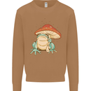 A Frog Under a Toadstool Umbrella Toad Mens Sweatshirt Jumper Caramel Latte
