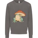 A Frog Under a Toadstool Umbrella Toad Mens Sweatshirt Jumper Charcoal